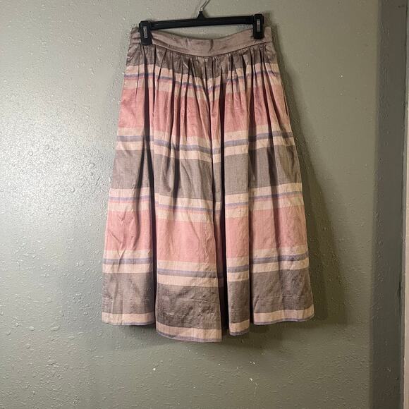 Vintage womens gaucho's Pink grey and beige sz 10  with pockets - Picture 1 of 10